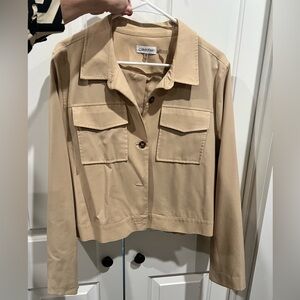 Calvin Klein Tan Blazer Jacket with Front Flap Pockets